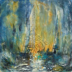 11976 by Gill Storr - Original Painting on Stretched Canvas sized 32x32 inches. Available from Whitewall Galleries